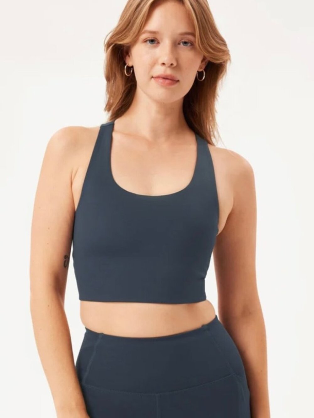 Girlfriend Collective Blue Racerback Paloma Sports Bra